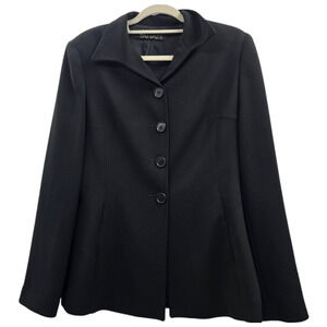 Tahari Blazer Womens Size 8 Black Jacket Peplum Work Corp Pockets Luxury Jacket